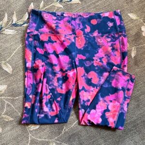 Abstract Pink and Blue leggings